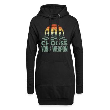 Retro Schach Geschenk Schachspieler - Hoodie-Kleid - Schwarz - Vorne
