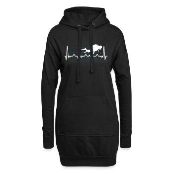 Diver Heart Line Heartbeat cadeau de plongeur - Sweat-shirt à capuche long Femme - noir - Devant