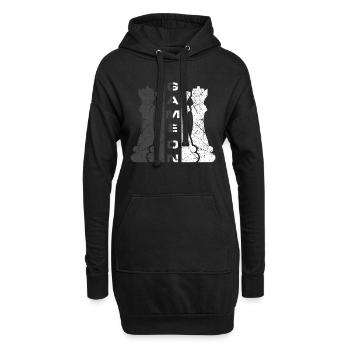 Schach Spruch Schachspieler Schachfigur Schachmatt - Hoodie-Kleid - Schwarz - Vorne