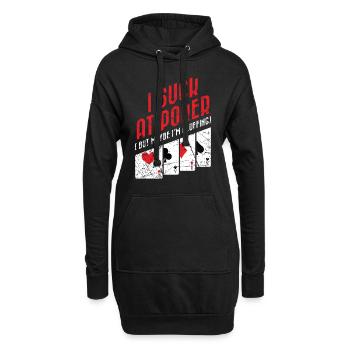 Suck at Poker lustiger Pokerspruch Poker Geschenk - Hoodie-Kleid - Schwarz - Vorne