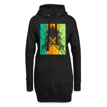 Lumberjack Retro Design with Chainsaw Motor Saw - Hoodie Dress - black - Front