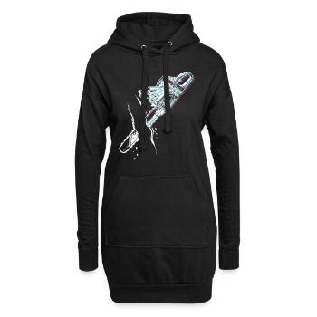 Tronçonneuse tronçonneuse pour bûcherons - Sweat-shirt à capuche long Femme - noir - Devant