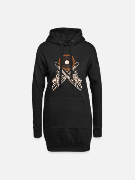 Holzfäller Kettensägen Geschenk - Hoodie-Kleid - Schwarz