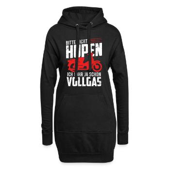 Bitte nicht hupen fahr schon Vollgas Moped Spruch - Hoodie-Kleid - Schwarz - Vorne