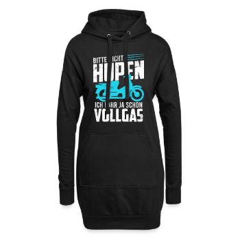 Nicht hupen fahre schon Vollgas Moped Mofa - Hoodie-Kleid - Schwarz - Vorne