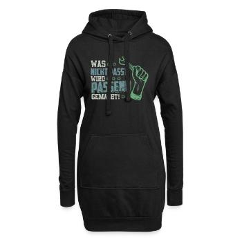 Handwerker Spruch Vintage Geschenk Werkzeug - Hoodie-Kleid - Schwarz - Vorne