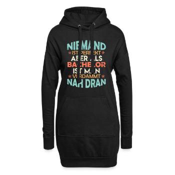 Studium Abschluss Bachelor Spruch Vintage Geschenk - Hoodie-Kleid - Schwarz - Vorne