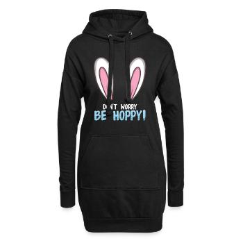Osteregschenk Lapins Lièvres Renard be hoppy - Sweat-shirt à capuche long Femme - noir - Devant