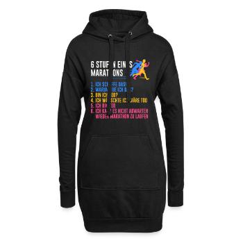 6 niveaux d’un coureur de marathon de course - Sweat-shirt à capuche long Femme - noir - Devant