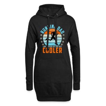 Running papa père cadeau sort marathon course - Sweat-shirt à capuche long Femme - noir - Devant