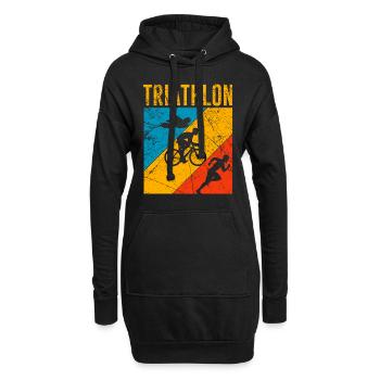 Vintage Triathlon Triathlètes cadeaux endurance - Sweat-shirt à capuche long Femme - noir - Devant