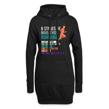 6 Stages of Marathon Running Gole coureur drôle - Sweat-shirt à capuche long Femme - noir - Devant