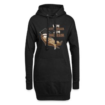 Bachelor Abschluss Geschenk Faultier Bett-Chiller - Hoodie-Kleid - Schwarz - Vorne
