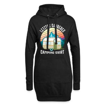 Letztes sauberes Campingshirt Wohnwagen Camper - Hoodie-Kleid - Schwarz - Vorne