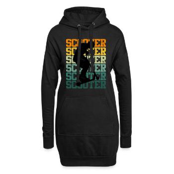Scooter Geschenk Vintage Roller Skater Skatepark - Hoodie-Kleid - Schwarz - Vorne