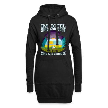 Wohnwagen Spruch im Hotel sind wir Gast Camper - Hoodie-Kleid - Schwarz - Vorne