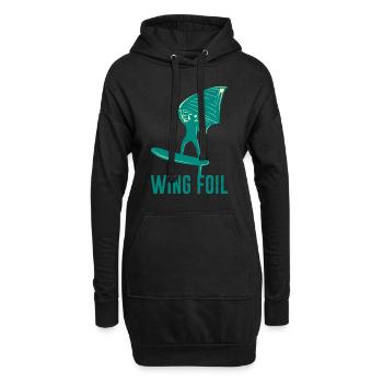 Wing Foil Wing Surf Geschenk Wassersport Foiler - Hoodie-Kleid - Schwarz - Vorne