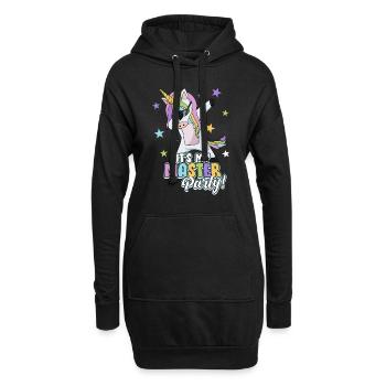 Master cadeau de fête de la licorne - Sweat-shirt à capuche long Femme - noir - Devant