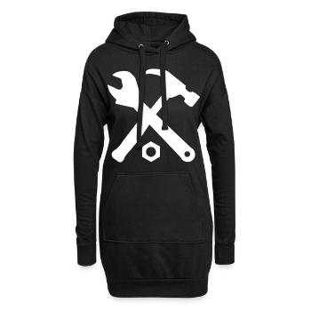 Clé artisanat outil artisanat - Sweat-shirt à capuche long Femme - noir - Devant