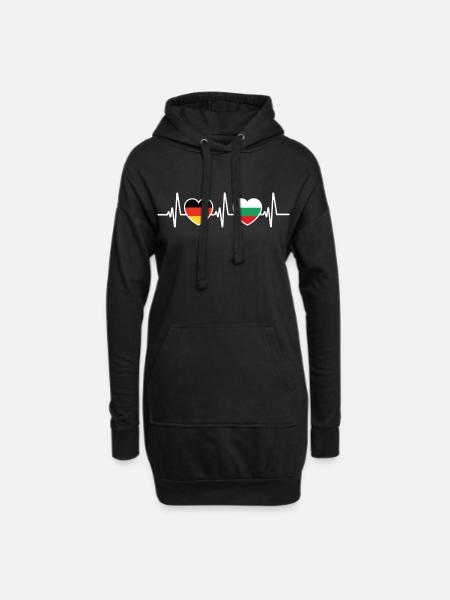 Deutschland und Bulgarien Bulgarisch - Hoodie-Kleid - Schwarz