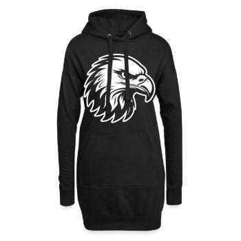 Adler Kopf - Hoodie-Kleid - Schwarz - Vorne