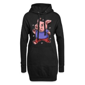Pig Pig Tshirt Kids Sweet Gift - Sweat-shirt à capuche long Femme - noir - Devant