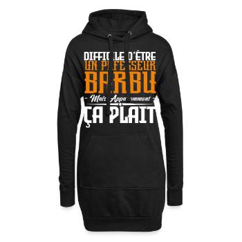 professeur barbu, citations barbe, cadeau Idée - Sweat-shirt à capuche long Femme - noir - Devant