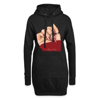 Hand Rot - Hoodie-Kleid - Schwarz - Vorne