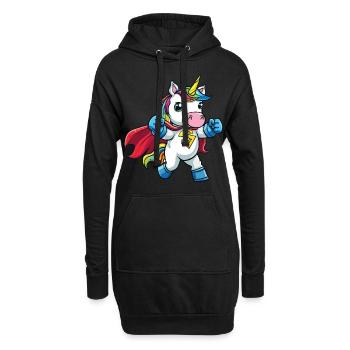 Licorne super-héros superpouvoirs bande dessinée surnaturelle - Sweat-shirt à capuche long Femme - noir - Devant