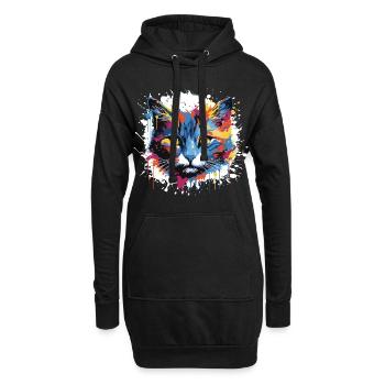 Tête de chat Pop Art - Sweat-shirt à capuche long Femme - noir - Devant