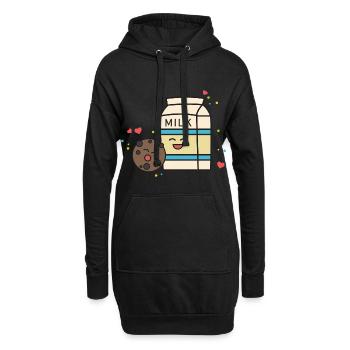 Kekse Milch Cookie Geschenk Schokolade süß comic - Hoodie-Kleid - Schwarz - Vorne