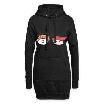 Sushi Maki Geschenk lustig japanisch essen Nigiri - Hoodie-Kleid - Schwarz - Vorne