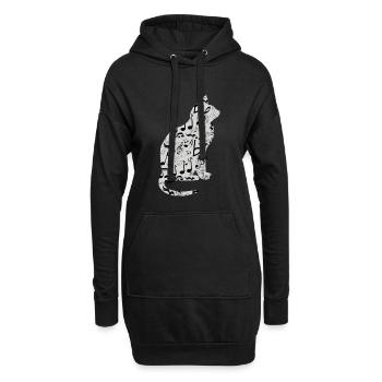 Musique Musical Chat Musicien Cadeau Cleff Note Kitty - Sweat-shirt à capuche long Femme - noir - Devant