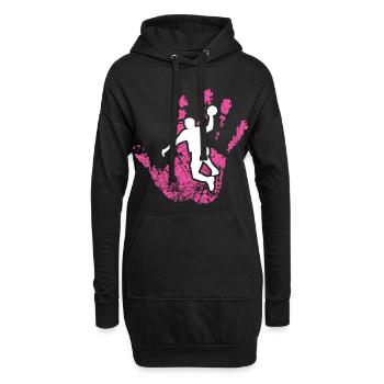 handball - Sweat-shirt à capuche long Femme - noir - Devant