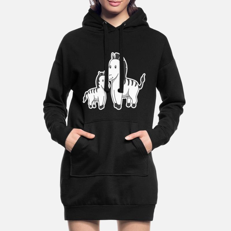 Zebra Mutter Kind Muttertag Geschenk Tiere Comic Hoodie-Kleid