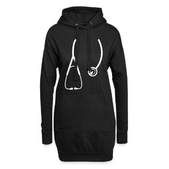 Arzt Stethoskop Geschenk Doktor Dr Medizin Ärzte - Hoodie-Kleid - Schwarz - Vorne