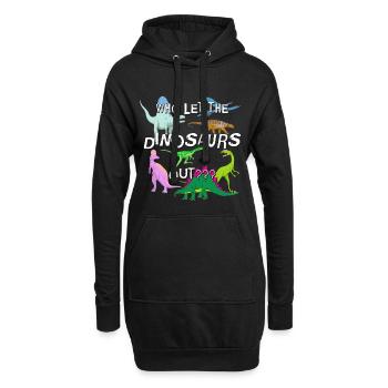 Cadeau d'amant de dinosaure itinérant drôle - Sweat-shirt à capuche long Femme - noir - Devant