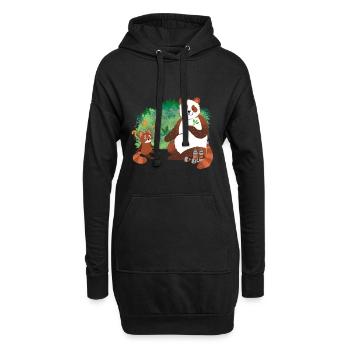 Panda Fuchs Bär Lustig Cool Witzig Geschenk - Hoodie-Kleid - Schwarz - Vorne
