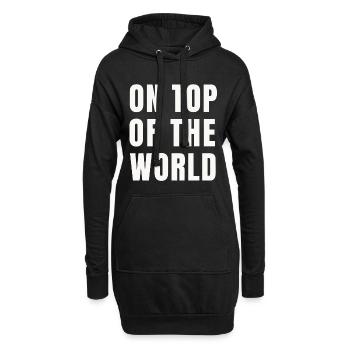 Au sommet du monde (idée cadeau) - Sweat-shirt à capuche long Femme - noir - Devant