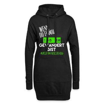 Ultra Wandern 100 km lustige Sprüche Geschenk - Hoodie-Kleid - Schwarz - Vorne