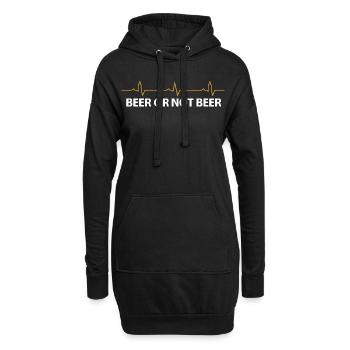 Bier oder kein Bier - Hoodie-Kleid - Schwarz - Vorne