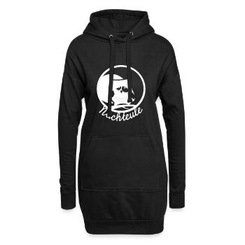 NACHTEULE (w) - Hoodie-Kleid - Schwarz - Vorne