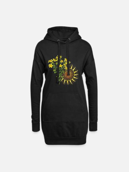 Johanniskraut - Hoodie-Kleid - Schwarz
