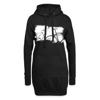 Vélo de course avec chien chat - Sweat-shirt à capuche long Femme - noir - Devant