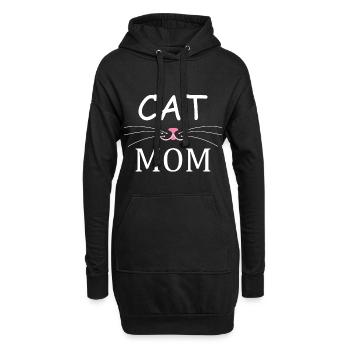 Cat mom cats mom shirt - Hoodie Dress - black - Front
