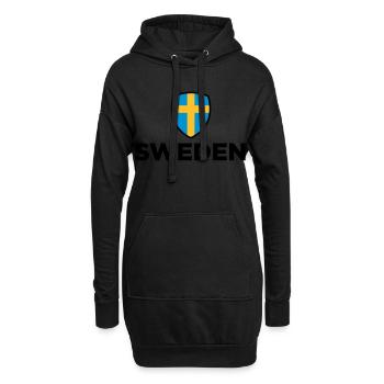 Nationalflagge von Schweden - Hoodie-Kleid - Schwarz - Vorne