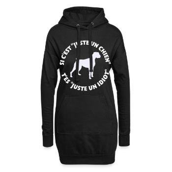 Boxer pas juste un chien - Sweat-shirt à capuche long Femme - noir - Devant