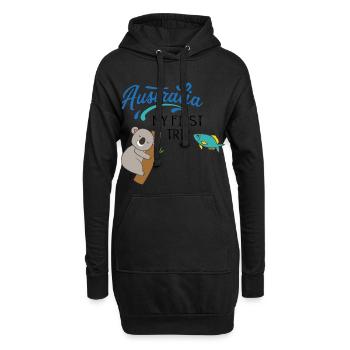 Australie - Sweat-shirt à capuche long Femme - noir - Devant
