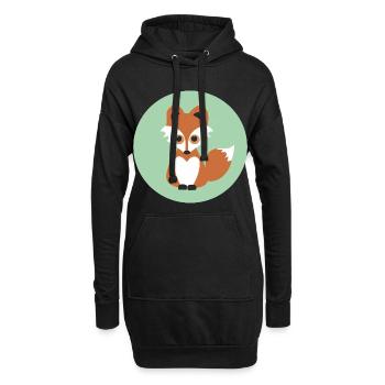 fuchs - Hoodie-Kleid - Schwarz - Vorne