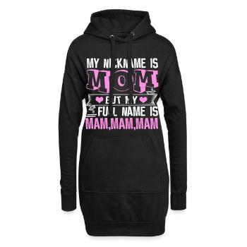 Maman - Sweat-shirt à capuche long Femme - noir - Devant